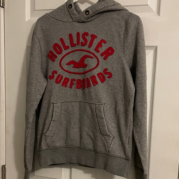 Hollister Charcoal Hoodie with Crimson Surfboards Logo - Picture 1 of 4